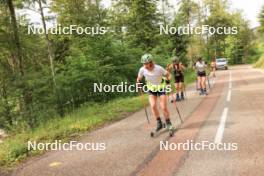 11.06.2024, Premanon, France (FRA): Justine Braisaz-Bouchet (FRA), Jeanne Richard (FRA), Sophie Chauveau (FRA), Oceane Michelon (FRA), Lou Jeanmonnot (FRA), (l-r) - Biathlon summer training, Premanon (FRA). www.nordicfocus.com. © Manzoni/NordicFocus. Every downloaded picture is fee-liable.