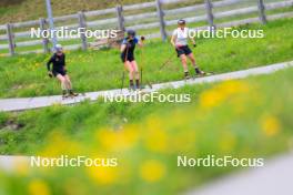 20.05.2024, Lenzerheide, Switzerland (SUI): Alessia Laager (SUI), Aita Gasparin (SUI), Lea Meier (SUI), (l-r) - Biathlon summer training, Lenzerheide (SUI). www.nordicfocus.com. © Manzoni/NordicFocus. Every downloaded picture is fee-liable.