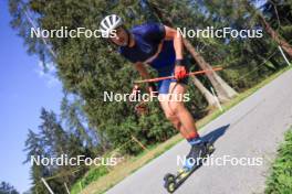 18.07.2024, Lenzerheide, Switzerland (SUI): Nikolas Burkhart (USA) - Biathlon summer training, Lenzerheide (SUI). www.nordicfocus.com. © Manzoni/NordicFocus. Every downloaded picture is fee-liable.