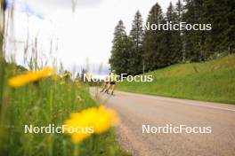 11.06.2024, Premanon, France (FRA): Justine Braisaz-Bouchet (FRA), Lou Jeanmonnot (FRA), (l-r) - Biathlon summer training, Premanon (FRA). www.nordicfocus.com. © Manzoni/NordicFocus. Every downloaded picture is fee-liable.