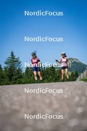 31.07.2024, Lavaze, Italy (ITA): Anna Juppe (AUT), Tamara Steiner (AUT), (l-r)  - Biathlon summer training, Lavaze (ITA). www.nordicfocus.com. © Barbieri/NordicFocus. Every downloaded picture is fee-liable.