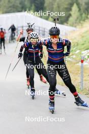 15.09.2024, Lenzerheide, Switzerland (SUI): Elisa Gasparin (SUI), Jeanne Richard (FRA), Sophie Chauveau (FRA), (l-r) - Sommer Nordic Event 2024, Sommer Biathlon Cup, Lenzerheide (SUI). www.nordicfocus.com. © Manzoni/NordicFocus. Every downloaded picture is fee-liable.