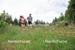 11.06.2024, Premanon, France (FRA): Lou Jeanmonnot (FRA), Gilonne Guigonnat (FRA), (l-r) - Biathlon summer training, Premanon (FRA). www.nordicfocus.com. © Manzoni/NordicFocus. Every downloaded picture is fee-liable.