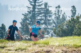 06.06.2024, Lavaze, Italy (ITA): Jesper Nelin (SWE), Elvira Oeberg (SWE), (l-r)  - Biathlon summer training, Lavaze (ITA). www.nordicfocus.com. © Barbieri/NordicFocus. Every downloaded picture is fee-liable.