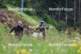 03.07.2024, Premanon, France (FRA): Fabien Claude (FRA), Oscar Lombardot (FRA), (l-r) - Biathlon summer training, Premanon (FRA). www.nordicfocus.com. © Manzoni/NordicFocus. Every downloaded picture is fee-liable.