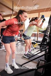 20.05.2024, Lenzerheide, Switzerland (SUI): Aita Gasparin (SUI), Lena Haecki-Gross (SUI), (l-r) - Biathlon summer training, Lenzerheide (SUI). www.nordicfocus.com. © Manzoni/NordicFocus. Every downloaded picture is fee-liable.