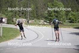 18.06.2024, Correncon-en-Vercors, France (FRA): Remi Broutier (FRA), Theo Guiraud Poillot (FRA), (l-r) - Biathlon summer training, Correncon-en-Vercors (FRA). www.nordicfocus.com. © Joly/NordicFocus. Every downloaded picture is fee-liable.