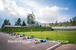 06.06.2024, Lavaze, Italy (ITA): Malte Stefansson (SWE), Jesper Nelin (SWE), Ella Hallvarsson (SWE), Anna Magnusson (SWE), Anton Ivarsson (SWE), Emil Nykvist (SWE), Anna-Karin Heijdenberg (SWE), Viktor Brandt (SWE), Elvira Oeberg (SWE), Sara Andersson (SWE), Hanna Oeberg (SWE), (l-r)  - Biathlon summer training, Lavaze (ITA). www.nordicfocus.com. © Barbieri/NordicFocus. Every downloaded picture is fee-liable.