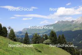 15.07.2024, Lenzerheide, Switzerland (SUI): Event Feature: view over the swiss mountains - Biathlon summer training, Lenzerheide (SUI). www.nordicfocus.com. © Manzoni/NordicFocus. Every downloaded picture is fee-liable.