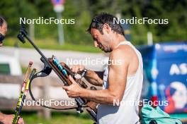 28.06.2024, Lavaze, Italy (ITA): Patrick Oberegger (ITA) - Biathlon summer training, Lavaze (ITA). www.nordicfocus.com. © Barbieri/NordicFocus. Every downloaded picture is fee-liable.