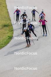 16.09.2024, Lenzerheide, Switzerland (SUI): Paula Botet (FRA), Fany Bertrand (FRA), Chloe Chevalier (FRA), Lisa Siberchicot (FRA), Anaelle Bondoux (FRA), Camille Bened (FRA), Caroline Colombo (FRA), (l-r) - Biathlon summer training, Lenzerheide (SUI). www.nordicfocus.com. © Manzoni/NordicFocus. Every downloaded picture is fee-liable.