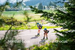 06.06.2024, Lavaze, Italy (ITA): Martin Ponsiluoma (SWE), Malte Stefansson (SWE), (l-r)  - Biathlon summer training, Lavaze (ITA). www.nordicfocus.com. © Barbieri/NordicFocus. Every downloaded picture is fee-liable.