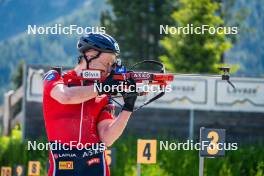 27.06.2024, Lavaze, Italy (ITA): Johannes Dale-Skjevdal (NOR) - Biathlon summer training, Lavaze (ITA). www.nordicfocus.com. © Barbieri/NordicFocus. Every downloaded picture is fee-liable.