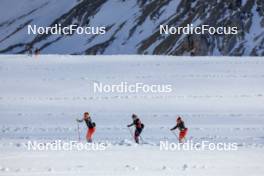 14.10.2024, Ramsau am Dachstein, Austria (AUT): Amy Baserga (SUI), Lisa Theresa Hauser (AUT), Lea Meier (SUI), (l-r) - Biathlon summer training, Dachsteinglacier, Ramsau am Dachstein (AUT). www.nordicfocus.com. © Manzoni/NordicFocus. Every downloaded picture is fee-liable.