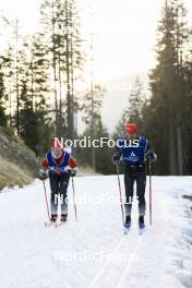 06.11.2024, Davos, Switzerland (SUI): Lydia Hiernickel (SUI), Gion Stalder (SUI), (l-r) - Biathlon training, snowfarming track, Davos (SUI). www.nordicfocus.com. © Manzoni/NordicFocus. Every downloaded picture is fee-liable.