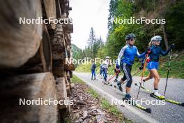 30.09.2024, Lavaze, Italy (ITA): Beatrice Trabucchi (ITA), Martina Trabucchi (ITA), Michela Carrara (ITA), Samuela Comola (ITA), Sara Scattolo (ITA), Hannah Auchentaller (ITA), (l-r) - Biathlon summer training, Lavaze (ITA). www.nordicfocus.com. © Barbieri/NordicFocus. Every downloaded picture is fee-liable.