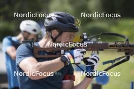 18.06.2024, Correncon-en-Vercors, France (FRA): Antonin Guigonnat (FRA) - Biathlon summer training, Correncon-en-Vercors (FRA). www.nordicfocus.com. © Joly/NordicFocus. Every downloaded picture is fee-liable.