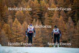 07.11.2024, Bessans, France (FRA): Paula Botet (FRA), Fany Bertrand (FRA), (l-r) - Biathlon summer training, Bessans (FRA). www.nordicfocus.com. © Authamayou/NordicFocus. Every downloaded picture is fee-liable.