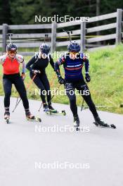 15.09.2024, Lenzerheide, Switzerland (SUI): Lea Meier (SUI), Aita Gasparin (SUI), Lou Jeanmonnot (FRA), (l-r) - Sommer Nordic Event 2024, Sommer Biathlon Cup, Lenzerheide (SUI). www.nordicfocus.com. © Manzoni/NordicFocus. Every downloaded picture is fee-liable.