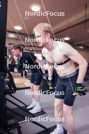 20.05.2024, Lenzerheide, Switzerland (SUI): Sebastian Stalder (SUI), Gion Stalder (SUI), (l-r) - Biathlon summer training, Lenzerheide (SUI). www.nordicfocus.com. © Manzoni/NordicFocus. Every downloaded picture is fee-liable.