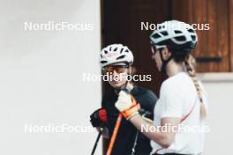 19.05.2024, Forni Avoltri, Italy (ITA): Michela Carrara (ITA), Lisa Vittozzi (ITA), (l-r) - Biathlon summer training, Forni Avoltri (ITA). www.nordicfocus.com. © Del Fabbro/NordicFocus. Every downloaded picture is fee-liable.