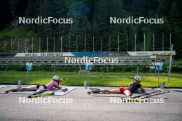 17.07.2024, Martell, Italy (ITA): Samuela Comola (ITA), Michela Carrara (ITA), (l-r)  - Biathlon summer training, Martell (ITA). www.nordicfocus.com. © Barbieri/NordicFocus. Every downloaded picture is fee-liable.