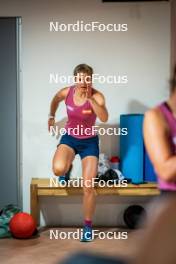 04.08.2024, Lavaze, Italy (ITA): Lara Wagner (AUT) - Biathlon summer training, Lavaze (ITA). www.nordicfocus.com. © Barbieri/NordicFocus. Every downloaded picture is fee-liable.