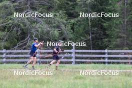 04.09.2024, Lenzerheide, Switzerland (SUI): Vetle Sjaastad Christiansen (NOR), Johannes Dale-Skjevdal (NOR), (l-r) - Biathlon summer training, Lenzerheide (SUI). www.nordicfocus.com. © Manzoni/NordicFocus. Every downloaded picture is fee-liable.