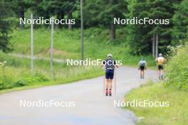 02.07.2024, Premanon, France (FRA): Eric Perrot (FRA), Oscar Lombardot (FRA), Fabien Claude (FRA), Emilien Jacquelin (FRA), (l-r) - Biathlon summer training, Premanon (FRA). www.nordicfocus.com. © Manzoni/NordicFocus. Every downloaded picture is fee-liable.