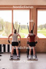 20.05.2024, Lenzerheide, Switzerland (SUI): Lena Haecki-Gross (SUI), Aita Gasparin (SUI), (l-r) - Biathlon summer training, Lenzerheide (SUI). www.nordicfocus.com. © Manzoni/NordicFocus. Every downloaded picture is fee-liable.