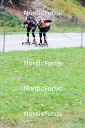 16.09.2024, Lenzerheide, Switzerland (SUI): Elisa Gasparin (SUI), Amy Baserga (SUI), (l-r) - Biathlon summer training, Lenzerheide (SUI). www.nordicfocus.com. © Manzoni/NordicFocus. Every downloaded picture is fee-liable.