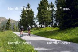 19.06.2024, Lavaze, Italy (ITA): Elia Zeni (ITA), Tommaso Giacomel (ITA), (l-r)  - Biathlon summer training, Lavaze (ITA). www.nordicfocus.com. © Vanzetta/NordicFocus. Every downloaded picture is fee-liable.