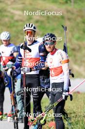 15.09.2024, Lenzerheide, Switzerland (SUI): Eric Perrot (FRA), Gion Stalder (SUI), (l-r) - Sommer Nordic Event 2024, Sommer Biathlon Cup, Lenzerheide (SUI). www.nordicfocus.com. © Manzoni/NordicFocus. Every downloaded picture is fee-liable.