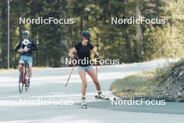 19.05.2024, Forni Avoltri, Italy (ITA): Rebecca Passler (ITA), Mirco Romanin (ITA), coach Team Italy, (l-r) - Biathlon summer training, Forni Avoltri (ITA). www.nordicfocus.com. © Del Fabbro/NordicFocus. Every downloaded picture is fee-liable.