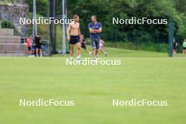 03.07.2024, Saint-Claude, France (FRA): Emilien Jacquelin (FRA), Stephane Bouthiaux (FRA), (l-r) - Biathlon summer training, Premanon (FRA). www.nordicfocus.com. © Manzoni/NordicFocus. Every downloaded picture is fee-liable.