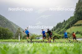 26.08.2024, Martell, Italy (ITA): Lukas Hofer (ITA), Didier Bionaz (ITA), Tommaso Giacomel (ITA), Elia Zeni (ITA), Patrick Braunhofer (ITA), (l-r) - Biathlon summer training, Martell (ITA). www.nordicfocus.com. © Vanzetta/NordicFocus. Every downloaded picture is fee-liable.