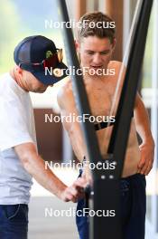 18.07.2024, Lenzerheide, Switzerland (SUI): Armin Auchentaller (ITA), Coach Team USA, Vaclav Cervenka (USA), (l-r) - Biathlon summer training, Lenzerheide (SUI). www.nordicfocus.com. © Manzoni/NordicFocus. Every downloaded picture is fee-liable.