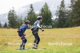 16.09.2024, Lenzerheide, Switzerland (SUI): Aita Gasparin (SUI), Elisa Gasparin (SUI), (l-r) - Biathlon summer training, Lenzerheide (SUI). www.nordicfocus.com. © Manzoni/NordicFocus. Every downloaded picture is fee-liable.