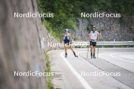 20.06.2024, Lavaze, Italy (ITA): Patrick Braunhofer (ITA), Dorothea Wierer (ITA), (l-r)  - Biathlon summer training, Lavaze (ITA). www.nordicfocus.com. © Vanzetta/NordicFocus. Every downloaded picture is fee-liable.