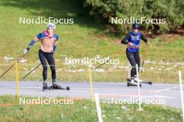 15.09.2024, Lenzerheide, Switzerland (SUI): Paula Botet (FRA), Fany Bertrand (FRA), (l-r) - Sommer Nordic Event 2024, Sommer Biathlon Cup, Lenzerheide (SUI). www.nordicfocus.com. © Manzoni/NordicFocus. Every downloaded picture is fee-liable.