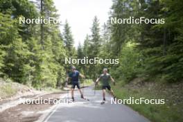 18.06.2024, Correncon-en-Vercors, France (FRA): Emilien Claude (FRA), Fabien Claude (FRA), (l-r) - Biathlon summer training, Correncon-en-Vercors (FRA). www.nordicfocus.com. © Joly/NordicFocus. Every downloaded picture is fee-liable.