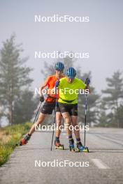 02.09.2024, Font-Romeu, France (FRA): Viktor Brandt (SWE), Anton Ivarsson (SWE), (l-r) - Biathlon summer training, Font-Romeu (FRA). www.nordicfocus.com. © Authamayou/NordicFocus. Every downloaded picture is fee-liable.