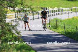 06.08.2024, Lenzerheide, Switzerland (SUI): Lea Meier (SUI), Kein Einaste (EST), coach Team Switzerland, (l-r) - Biathlon summer training, Lenzerheide (SUI). www.nordicfocus.com. © Manzoni/NordicFocus. Every downloaded picture is fee-liable.