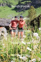 27.06.2024, Juf, Switzerland (SUI): Elisa Gasparin (SUI), Aita Gasparin (SUI), (l-r) - Biathlon summer training, Juf (SUI). www.nordicfocus.com. © Manzoni/NordicFocus. Every downloaded picture is fee-liable.