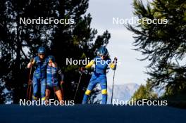 05.09.2024, Font-Romeu, France (FRA): Anna Karin Heijdenberg (SWE), Sara Andersson (SWE), Ella Halvarsson (SWE), (l-r) - Biathlon summer training, Font-Romeu (FRA). www.nordicfocus.com. © Authamayou/NordicFocus. Every downloaded picture is fee-liable.