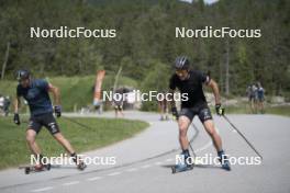 18.06.2024, Correncon-en-Vercors, France (FRA): Emilien Claude (FRA), Damien Levet (FRA), (l-r) - Biathlon summer training, Correncon-en-Vercors (FRA). www.nordicfocus.com. © Joly/NordicFocus. Every downloaded picture is fee-liable.