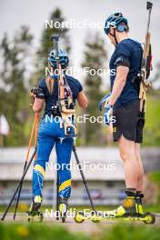 15.06.2024, Lavaze, Italy (ITA): Anna Magnusson (SWE), Martin Ponsiluoma (SWE), (l-r)  - Biathlon summer training, Lavaze (ITA). www.nordicfocus.com. © Barbieri/NordicFocus. Every downloaded picture is fee-liable.