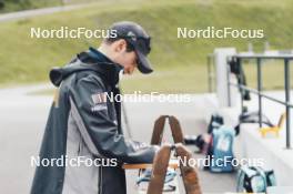 19.05.2024, Forni Avoltri, Italy (ITA): Mirco Romanin (ITA), coach Team Italy - Biathlon summer training, Forni Avoltri (ITA). www.nordicfocus.com. © Del Fabbro/NordicFocus. Every downloaded picture is fee-liable.