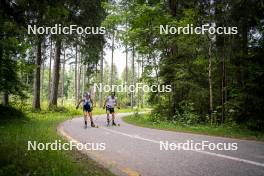 20.06.2024, Lavaze, Italy (ITA): Dorothea Wierer (ITA), Patrick Braunhofer (ITA), (l-r)  - Biathlon summer training, Lavaze (ITA). www.nordicfocus.com. © Vanzetta/NordicFocus. Every downloaded picture is fee-liable.