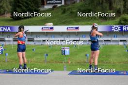 15.07.2024, Lenzerheide, Switzerland (SUI): Grace Castonguay (USA), Deedra Irwin (USA), (l-r) - Biathlon summer training, Lenzerheide (SUI). www.nordicfocus.com. © Manzoni/NordicFocus. Every downloaded picture is fee-liable.